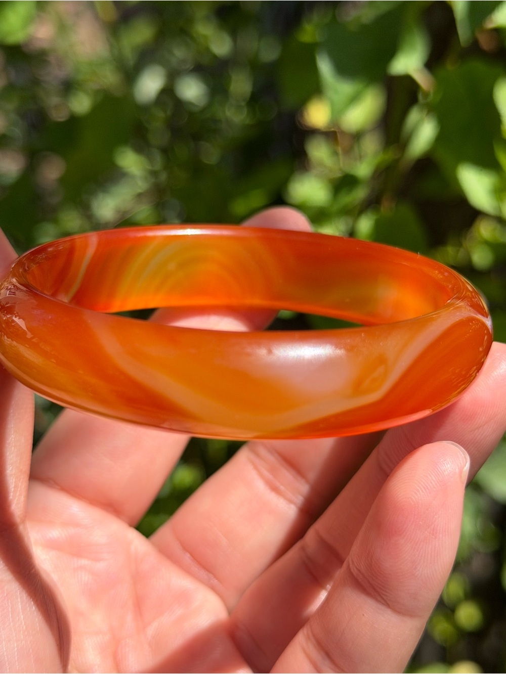 61mm Inner Diameter Orange Carnelian Bangle Bracelet 2059